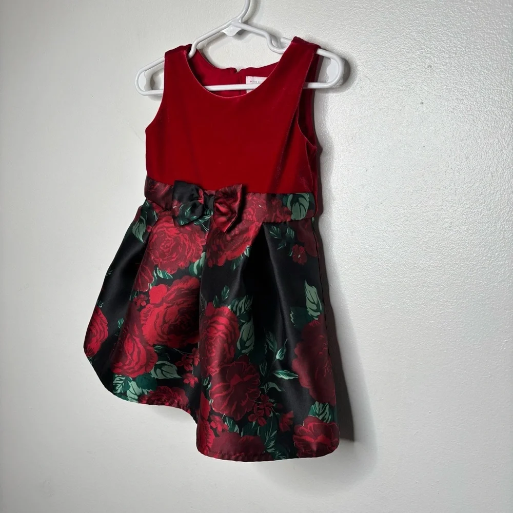 The Children’s Place Red Velvet Rose Dress Girls 2T